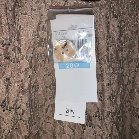 Spence NWT dress size 20 crochet knit tan knee length formal plus size 2X - Picture 4 of 13